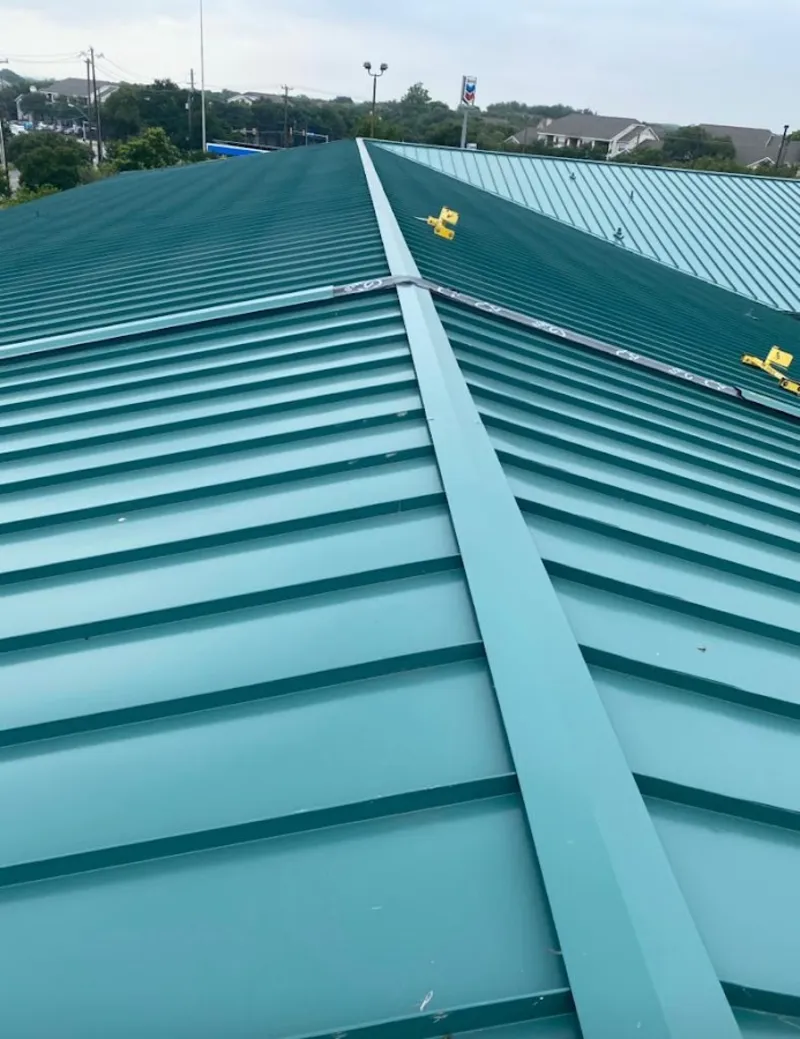 Green commercial metal roof ridge and valley for Metal Roof Repair in Middletown